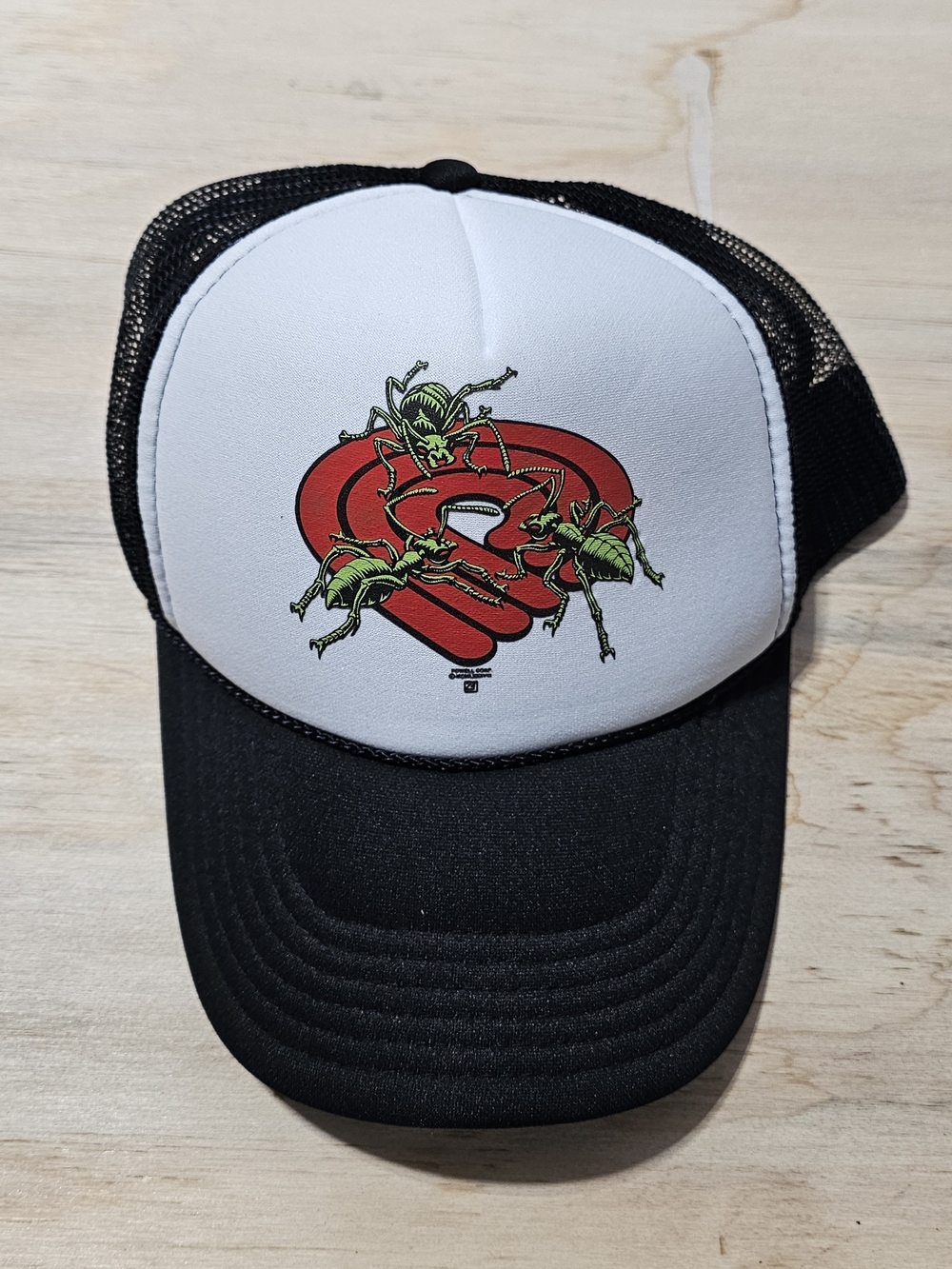 Powell Peralta ANTS w/TRIPLE P LOGO Skateboard Trucker Hat BLACK/WHITE